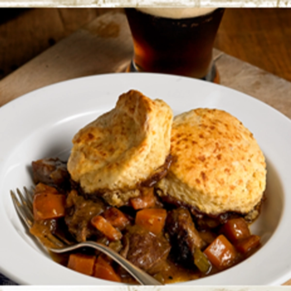 Beef in Ale with Cheese Cobbler
